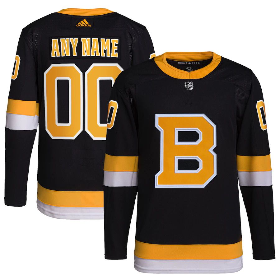 Men Boston Bruins adidas Black Alternate Primegreen Authentic Pro Custom NHL Jersey